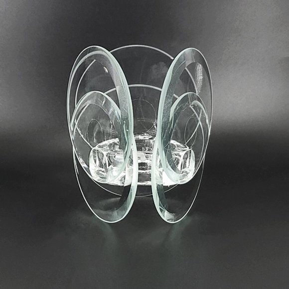 Vintage Beveled Glass Disks Votive Candle Holder - Picture 4 of 6